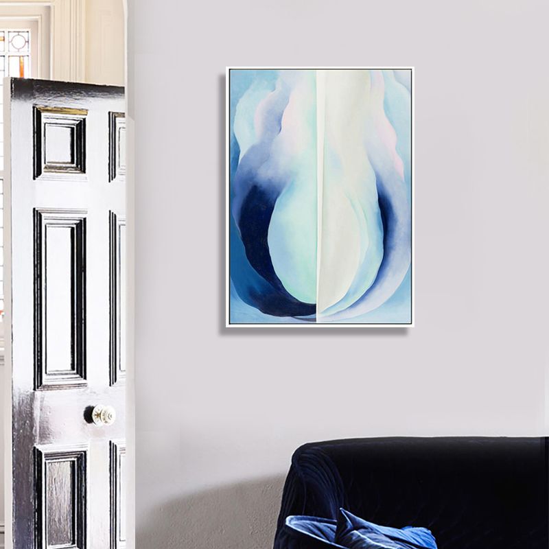 Blue Abstract Canvas Print Textured Contemporary Bedroom Wall Art, Multiple Sizes