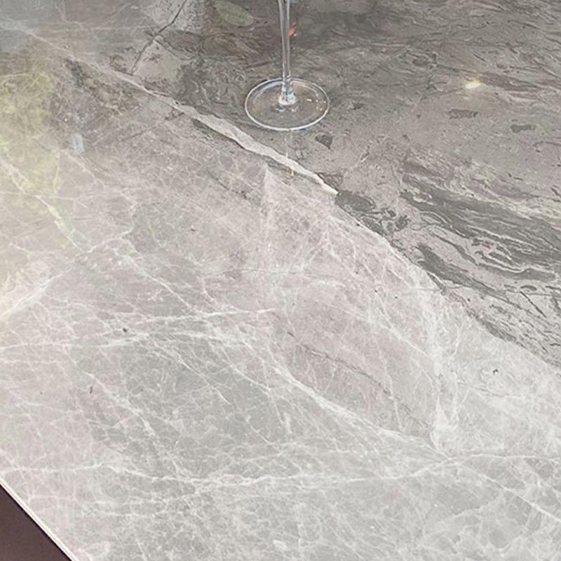 Modern Stone Top Dinner Table Natural Finish Legs Dinner Room Kitchen Table