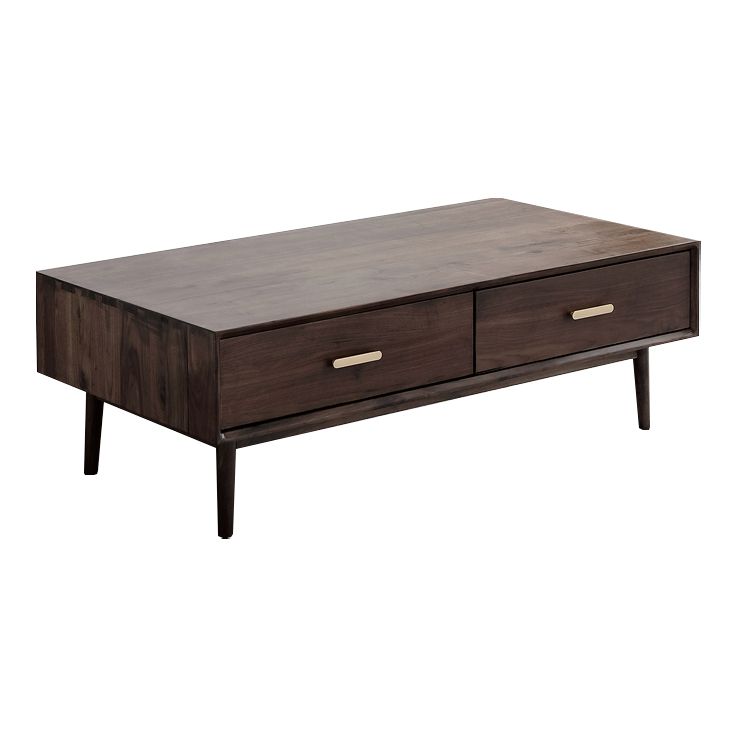 Mid-Century Modern Solid Wood 4 Legs Coffee Table with Drawer