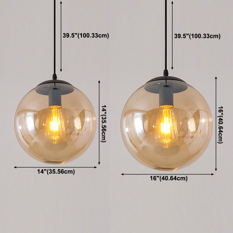 Ball suspendu éclairage industriel d'éclairage avec une teinte en verre pour le salon
