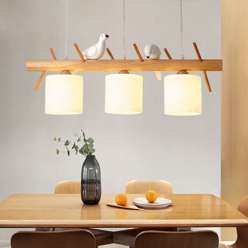 Cylindrical Island Pendant Lights Ultra-Contemporary Wood Island Pendant Lights for Restaurant