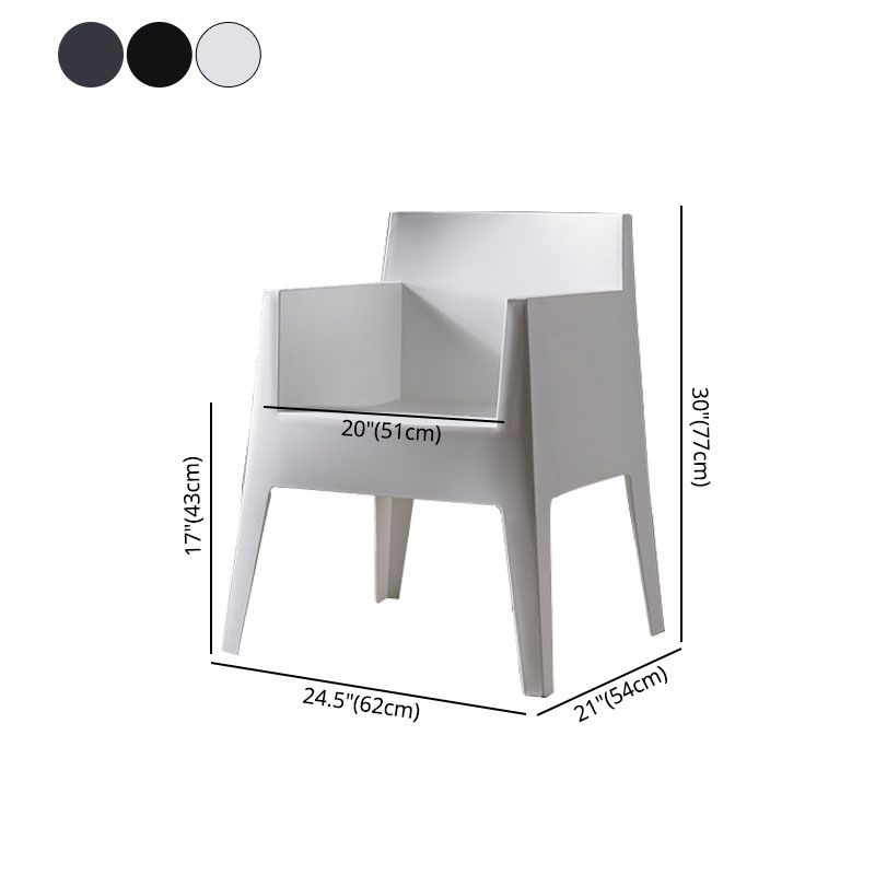 Chaises latérales en plastique avec bras de Style scandinave, chaise de salle à manger à dossier solide pour la maison