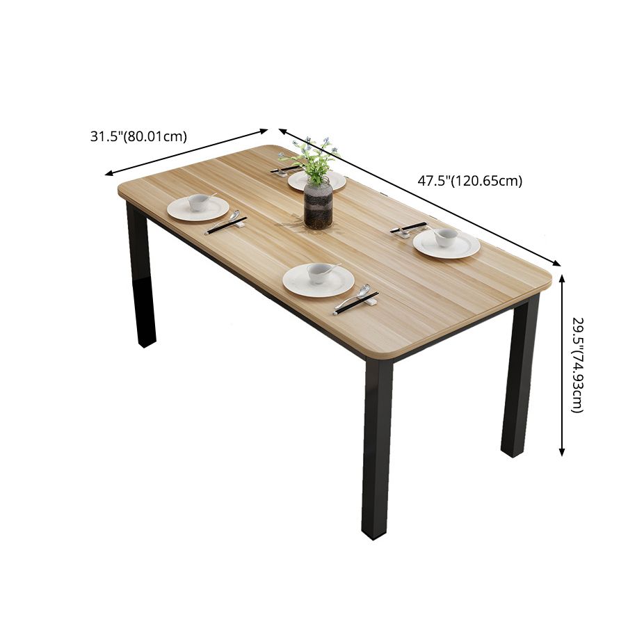 Mesa de estilo moderno con forma de altura estándar de forma rectangular y 4 patas base para uso en el hogar