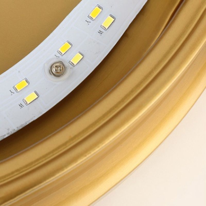 Round Glass Shade Ceiling Lamp Vintage LED Flush Mount Lighting for Bedroom