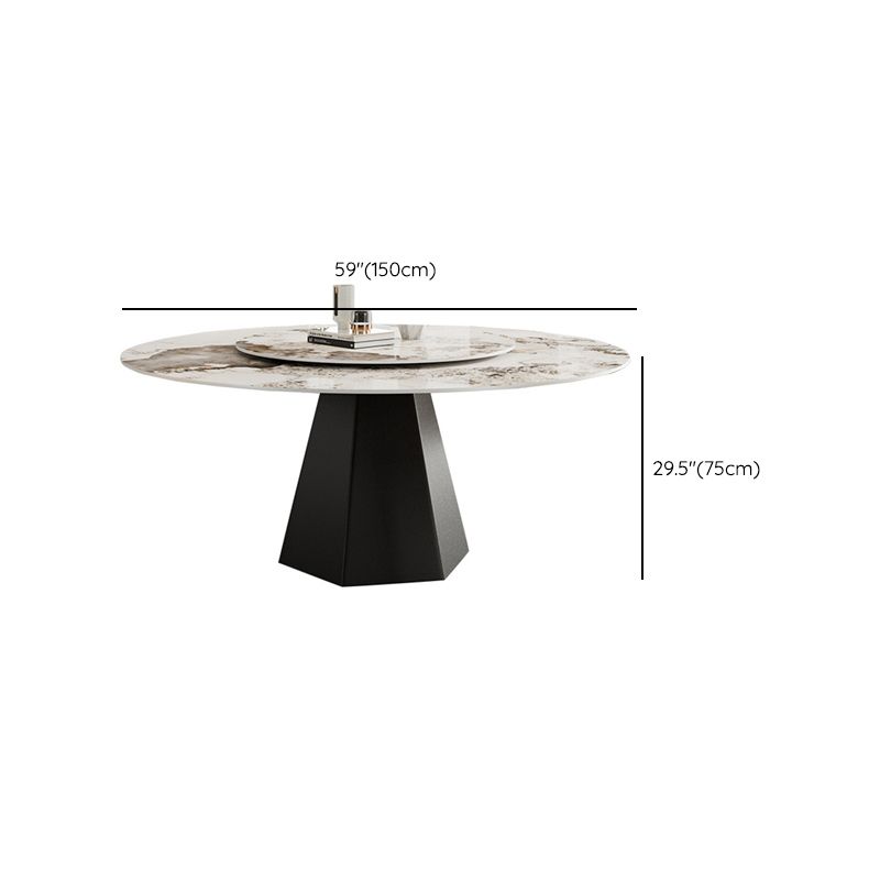 Round Dining Table Set 1/5/7 Pieces with Metal Base Kitchen Furniture Set