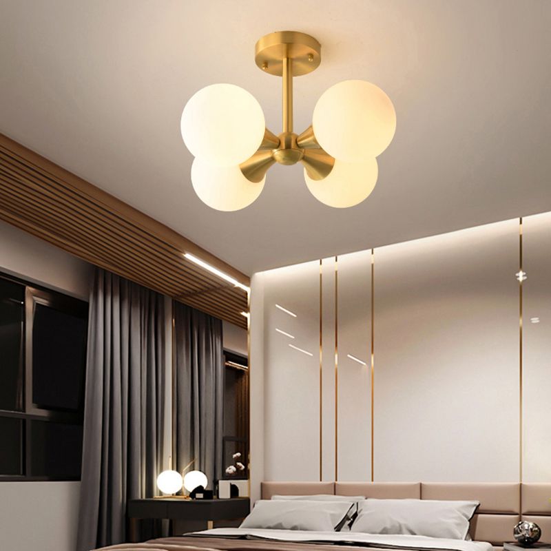 Nordic Style Golden Ceiling Lamp Ball Shape Ceiling Light for Living Room