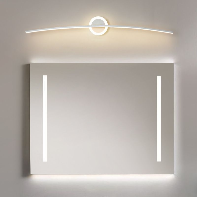 Modern Line Shape Wall Mounted Light 2 Lights Flush Mount Wall Sconce in White Finish