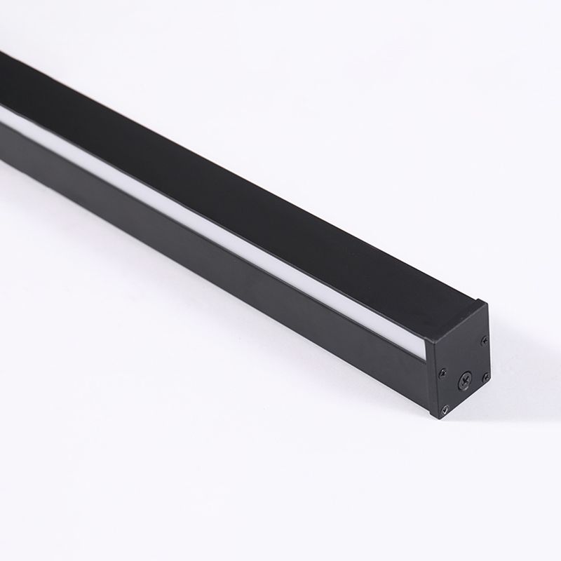 Linear Shape Metal Wall Light Modern Single Light Wall Mount Light Fixture in Black