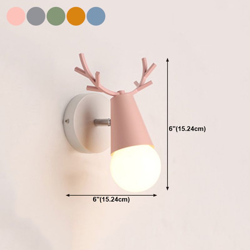 Modern Colorful Wall Sconce Light Creative Antlers Wall Light Fixture for Bedroom