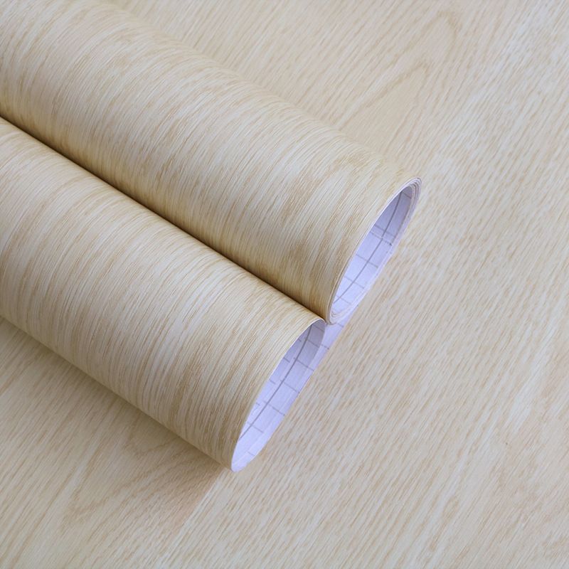 Faux Wood Wallpaper Roll Peel and Paste Industrial Living Room Wall Decor, 6.5 sq-ft