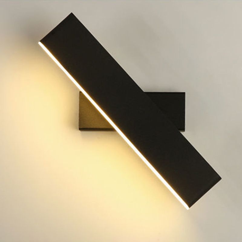 Rectangular LED Rotatable Wall Sconce in Modern Concise Style Wrought Iron Wall Lamp with Acrylic Shade