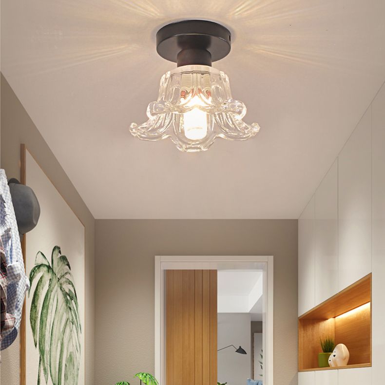 Glass Geometric Flush Mount Lights Modern Style 1 Light Flush Mount Lamp