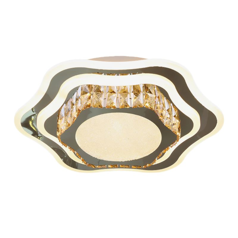 Lampada da incasso a LED esagonale in vetro sfaccettato in acciaio inossidabile minimalista vicino alla lampada da soffitto