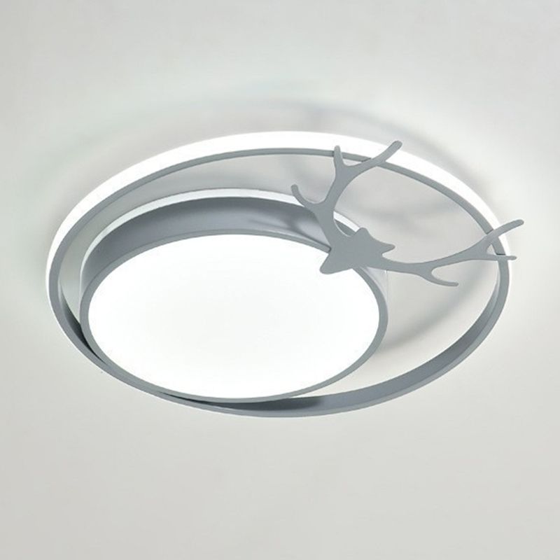 Antlers Ceiling Light LED Ceiling Mount Light with Acrylic Shade for Bedroom