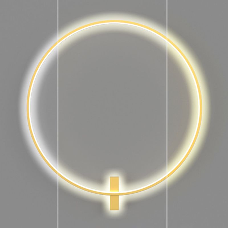 Metal Round Shape Wall Mount Lighting Modern 1-Light Wall Mounted Light Fixtures