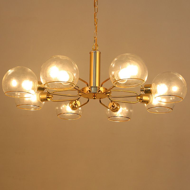 Glass Sphere Hanging Chandelier Minimalist Style Chandelier Pendant Light for Bedroom