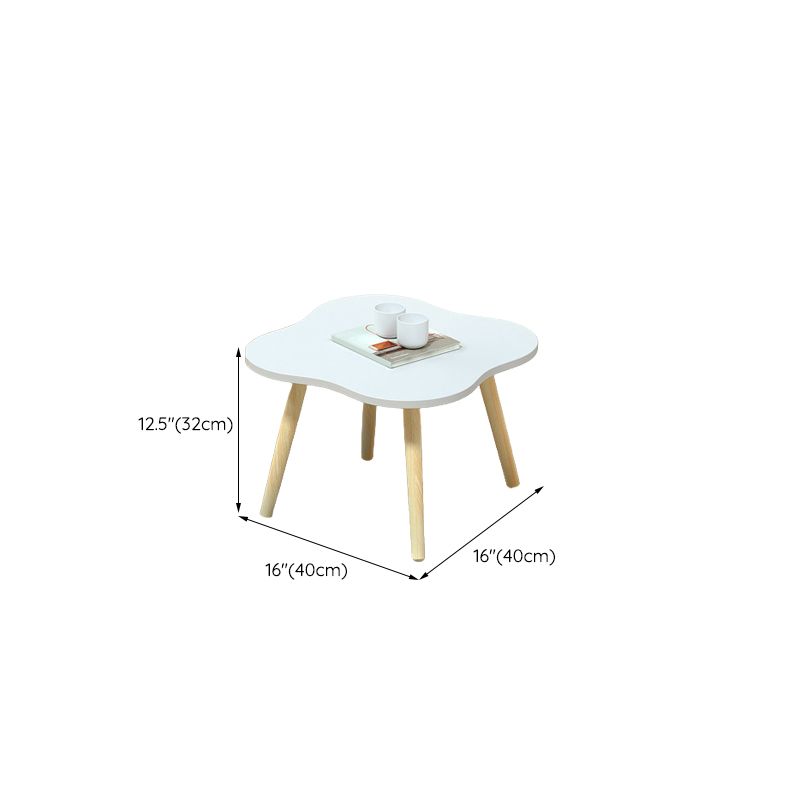 Modern Wood Side Table Bedroom No Distressing End Table with 4 Legs