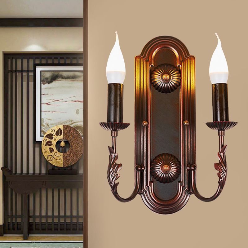 Metallbraune Leuchter Wand Hellstiel 2 Köpfe rustikale Wandmontagelampe für das Restaurant