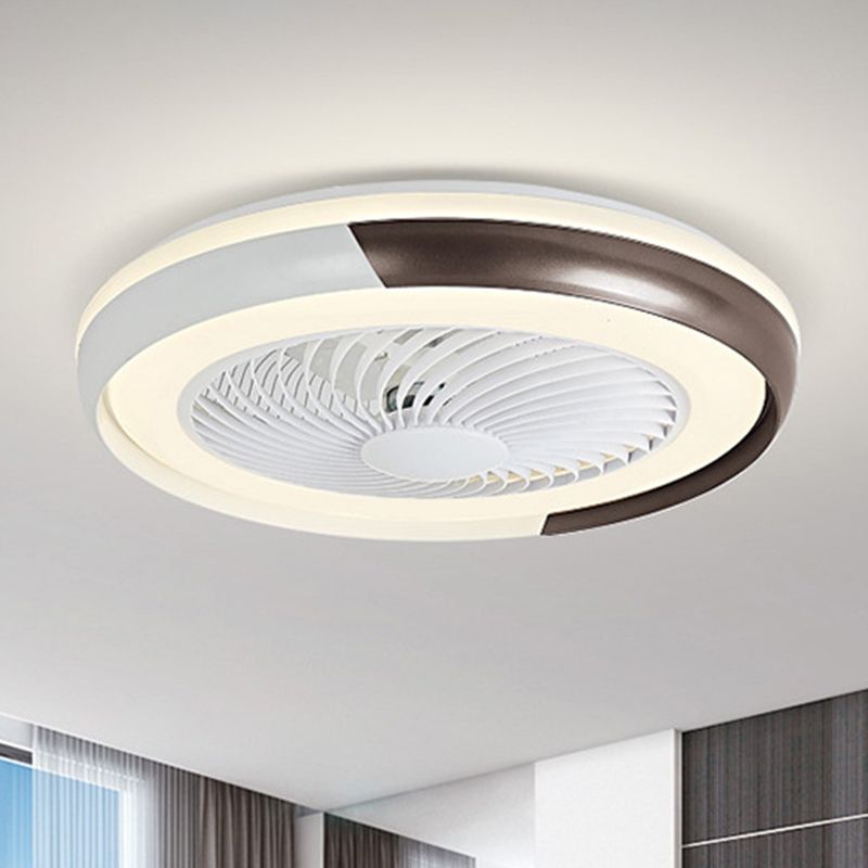 19,5 "breite Macaron Runde 5 Klingen Deckenventilator Lampe Acryl Kinder Schlafzimmer LED Semi Flush Light, Fernbedienung