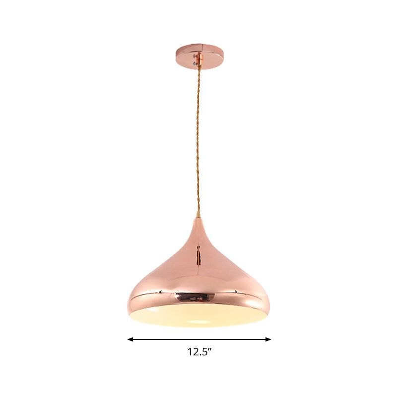 Dormitorio en forma de cebolla colgante de metal claro una lámpara colgante contemporánea ligera en oro rosa