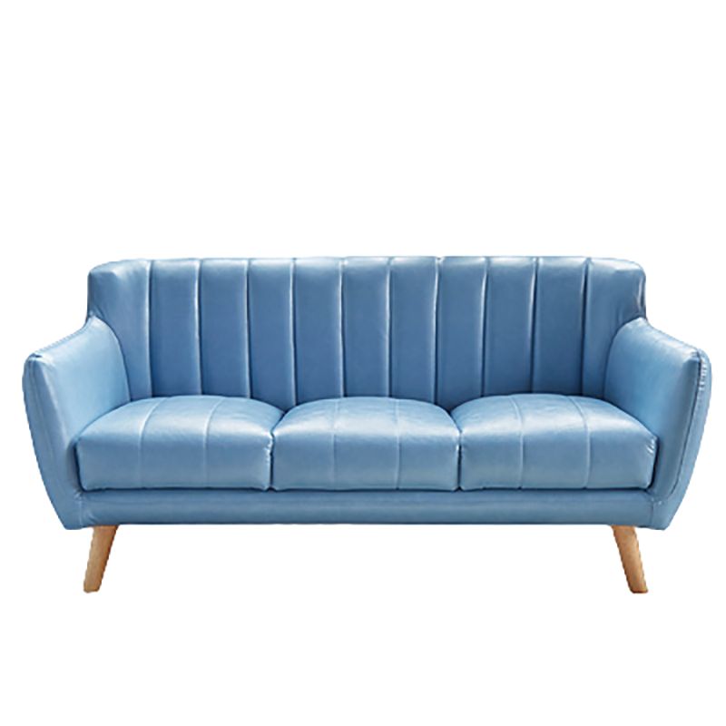 Faux Leather Stain Resistant Sewn Pillow Back Standard Sofa Couch