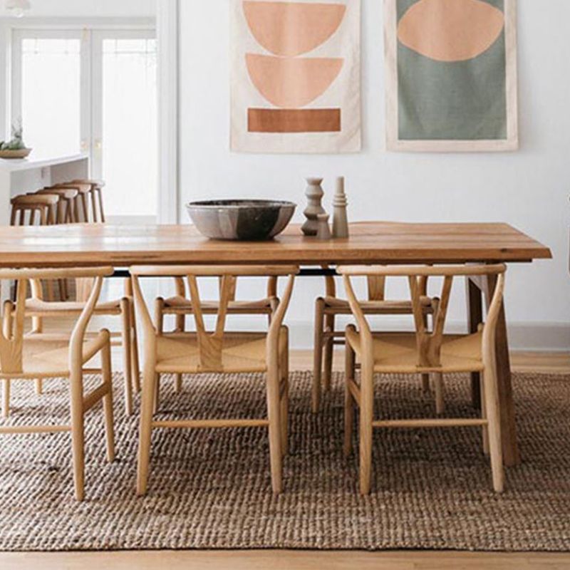 Standard Solid Wood Dining Set 1/10 Pcs Modern Dinette Set with Brown Frame for Home