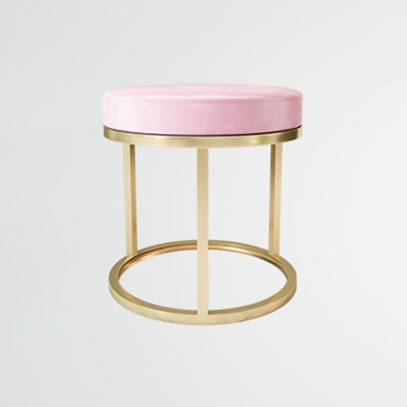 Solid Color Flannel Standard Stool Modern Simple Round Footstool