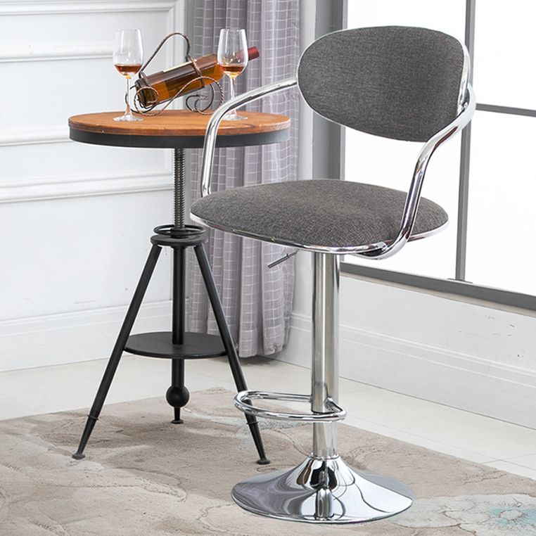 Modern Metal Low Back Bar Stool Armed Adjustable Swivel Bucket Counter Stool
