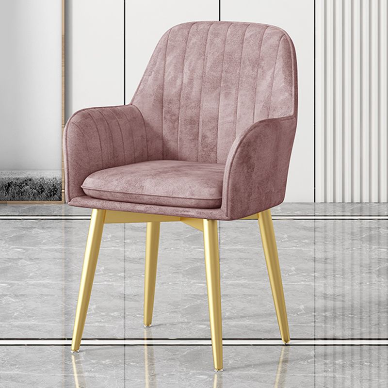 Glam Upholstered Arm Chair Velvet Parsons Dining Chair for Dining Room