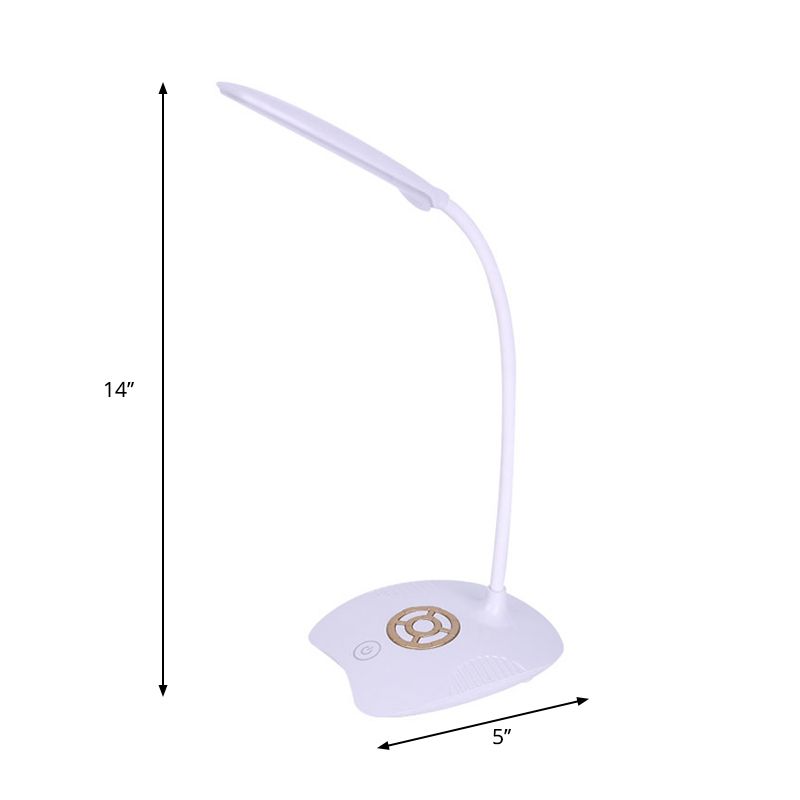 Silicone Hose Adjustable Standing Desk Light Modern LED Touch Sensitive Table Lamp for Study, Pink/Gold