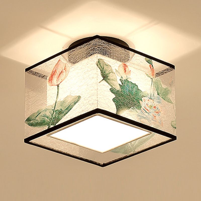 Modern Flush Mount Ceiling Light Simple Flush Mount Lamp with Fabric Shade