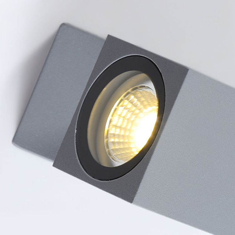 Simple Wall Sconce Rectangular Outdoor Wall Light Fixture with Metal