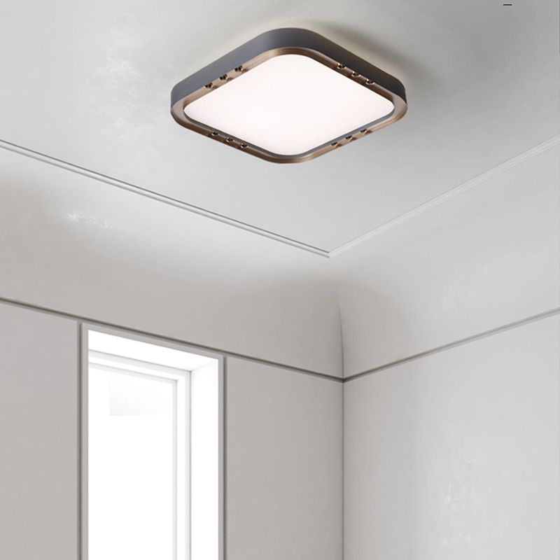 Modernism Flush Mount Metal LED Ceiling Light Fixture in Black for Living Room