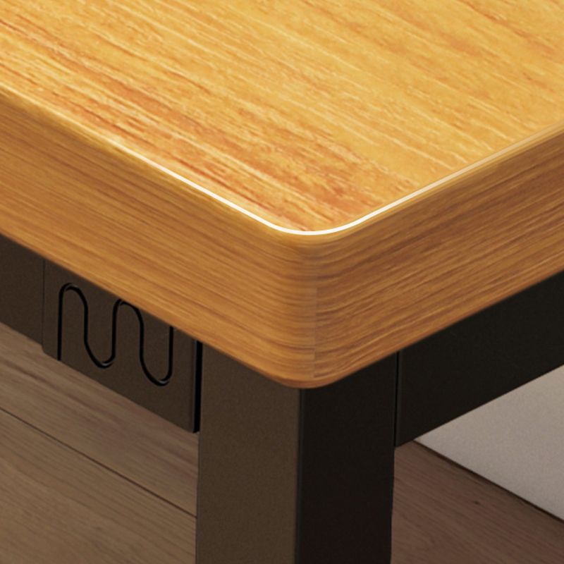 Rectangular Shaped Office Desk Reversible in Natural Writing Desk for Office