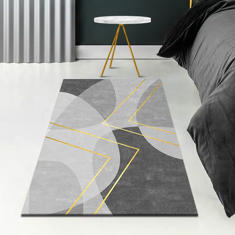 Gray Contemporary Carpet Blending Graphic Carpet Stain Resistant Carpet for Drawing Room