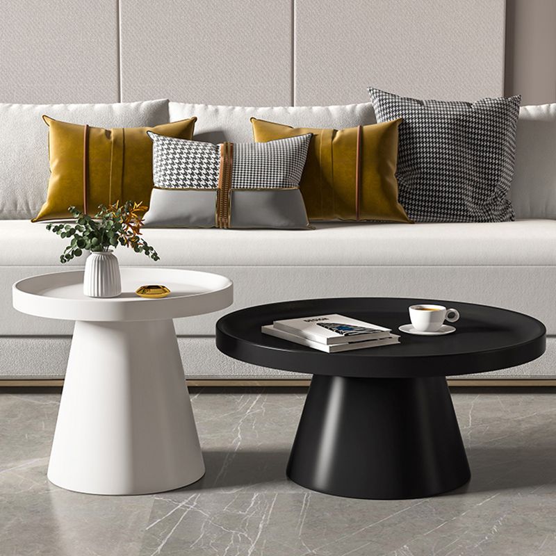 Metal Pedestal Coffee Table Round Modern Minimalist Coffee Table