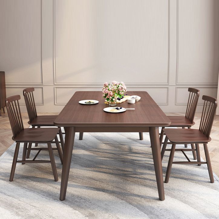 Minimalist Solid Wood Dining Set with Oak Wood Dining Table and Chairs