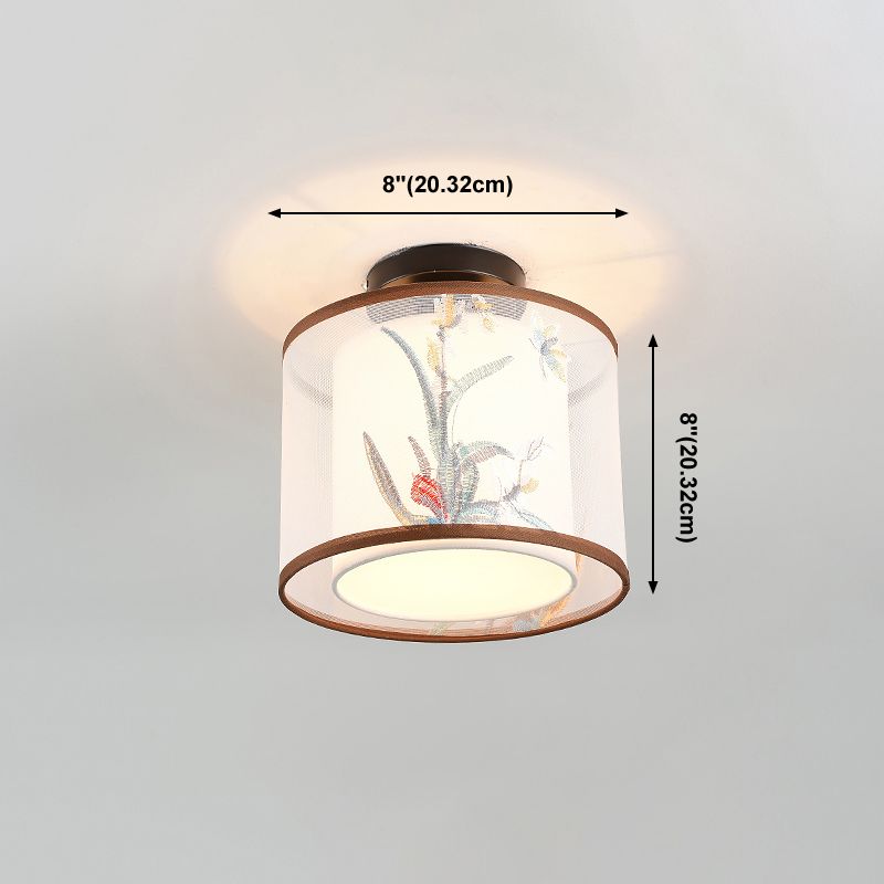 Plafonnier encastré en tissu, plafonnier de Style chinois pour salon