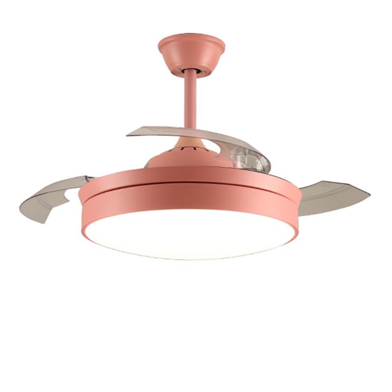 Nordic Ceiling Fan Lamp Fixture Colorful LED Ceiling Flush Mount for Kids' Room