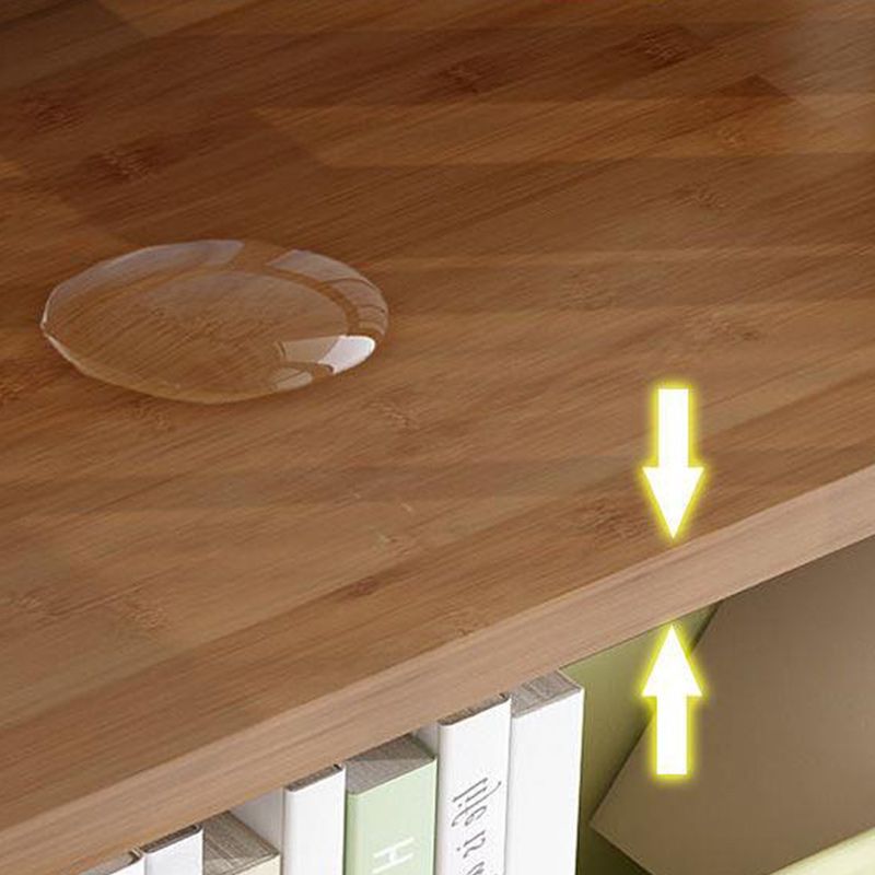 Brown Contemporary Style Standard Bookshelf Solid Bamboo Bookcase for Study Room