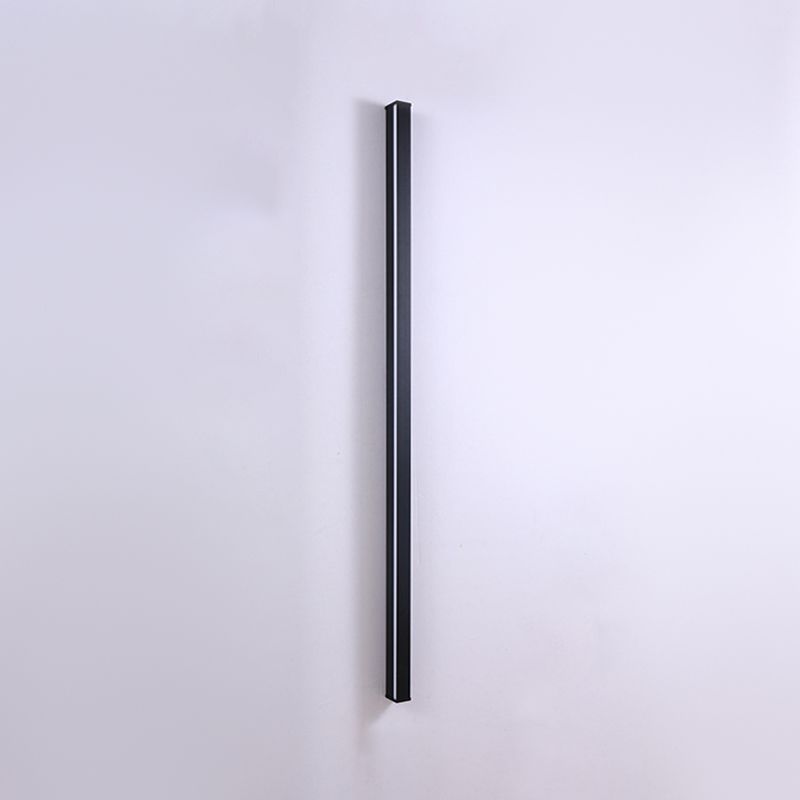 1 Light Linear Wall Mounted Lamps Modern Style Metal Wall Sconce Lights in Black