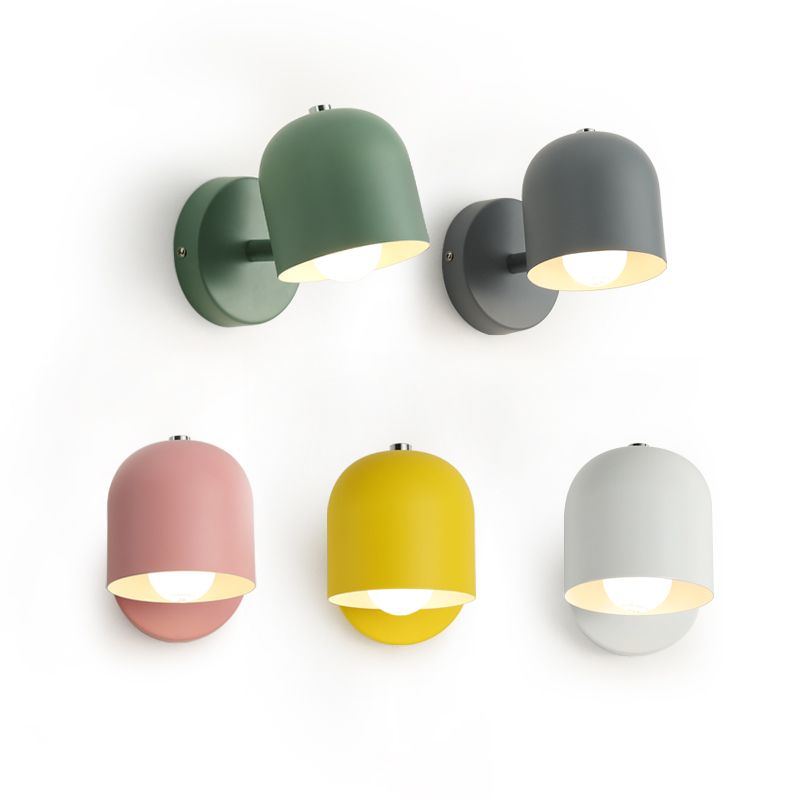 Geometric Metal Wall Sconce Modern Nordic Macaron Single Light Wall Mounted Light