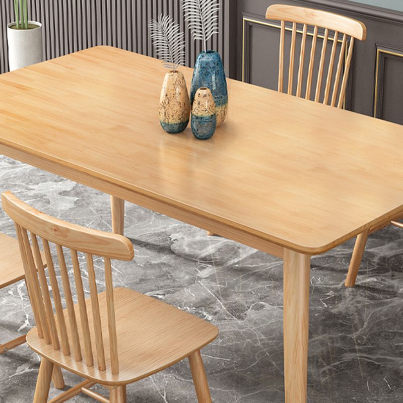 Rettangolo 4 gambe tavolo da pranzo moderno tavolo fisso in legno con legno massiccio