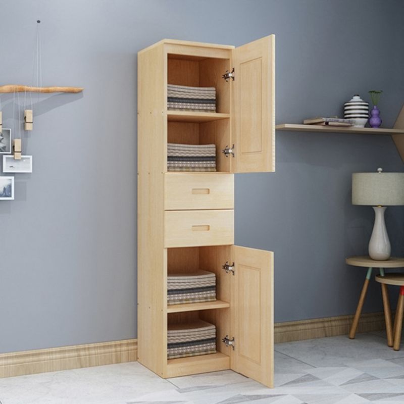 Modern Solid Wood Wardrobe Cabinet Bedroom Armoire with Doors