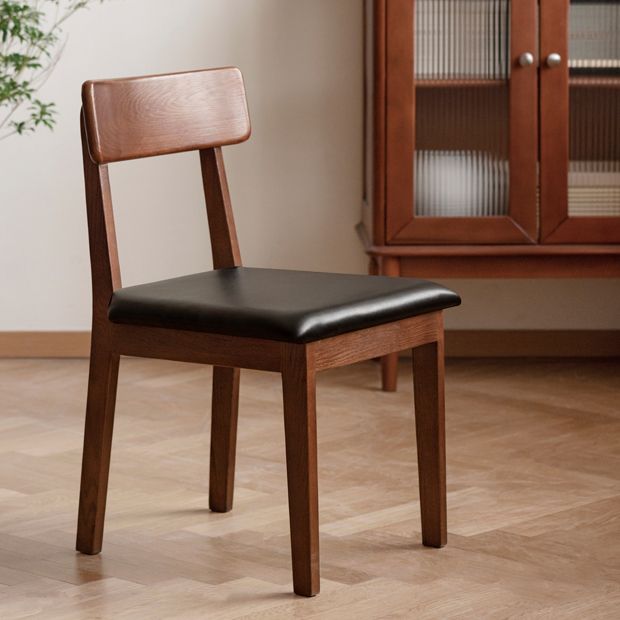 Contemporary Upholstered Armless Chair Indoor Oak Dining Chair