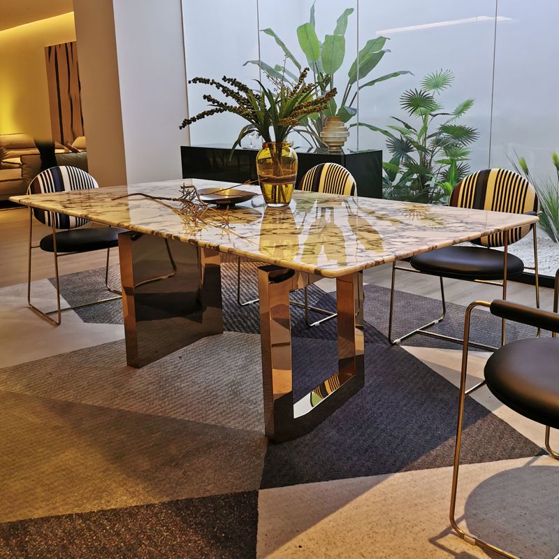 Rectangle Sled Base Dining Room Table Contemporary Dining Table
