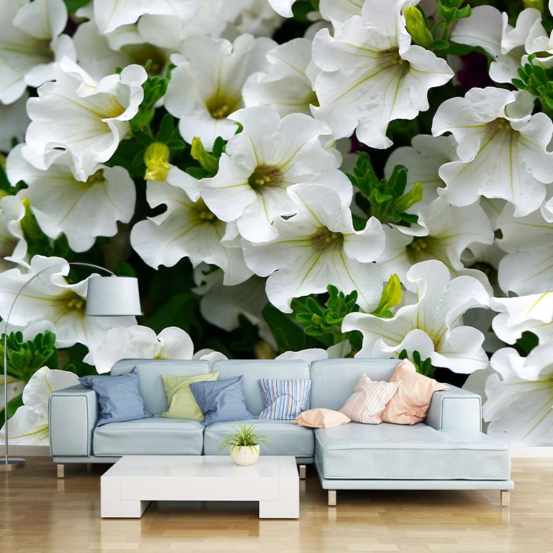 Petunias Contemporary Wall Covering for Living Room Bedroom, Made to Measure