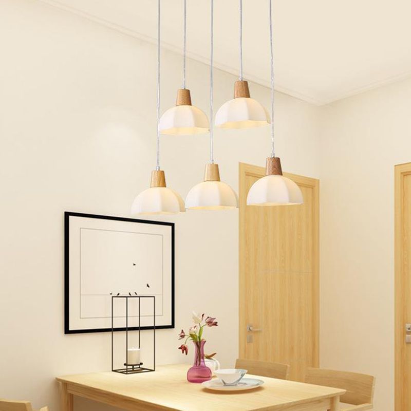 Moderner Stil hängend hängendes helles Holz und Glasanhänger Licht für Schlafzimmer Küche