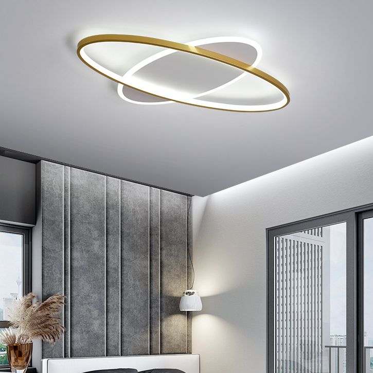 Gouden ovale inbouwlamp minimalistische stijl LED metalen plafondlamp