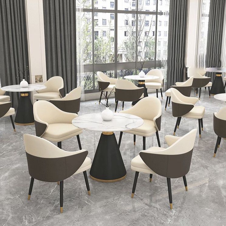 Glam Sintered Stone Dining Set Round 1/2/5 Pieces Dining Set